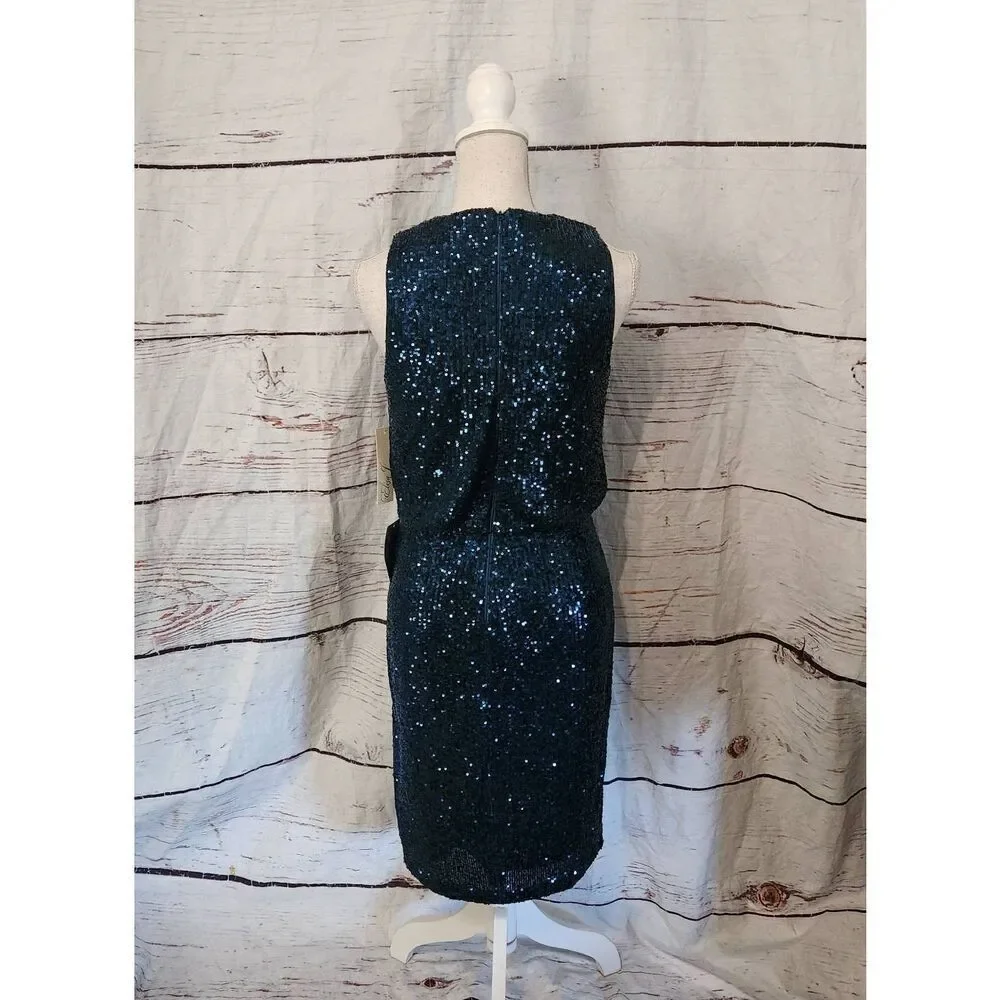 Eliza J Sequin Blouson Bodice Cocktail Dress Size‎ 10 NWT